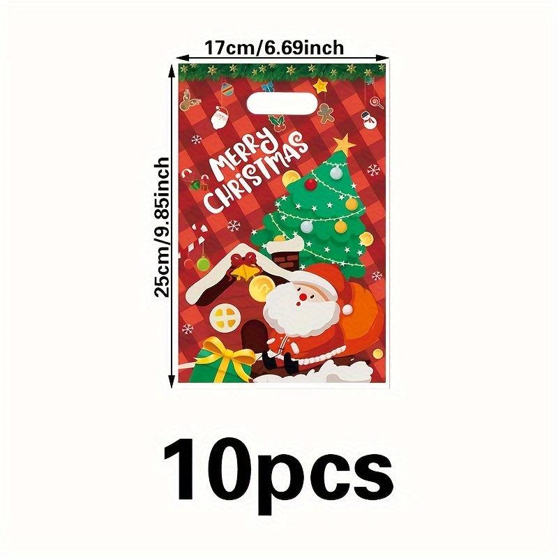 10pcs Christmas Gift Bags Pearlescent Bags Christmas Party Decoration
