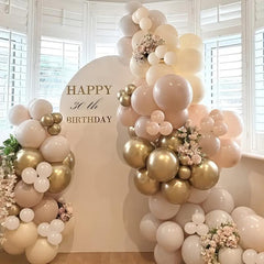 50pcs Retro Apricot Golden Balloon Set for Birthday Wedding Year Scene