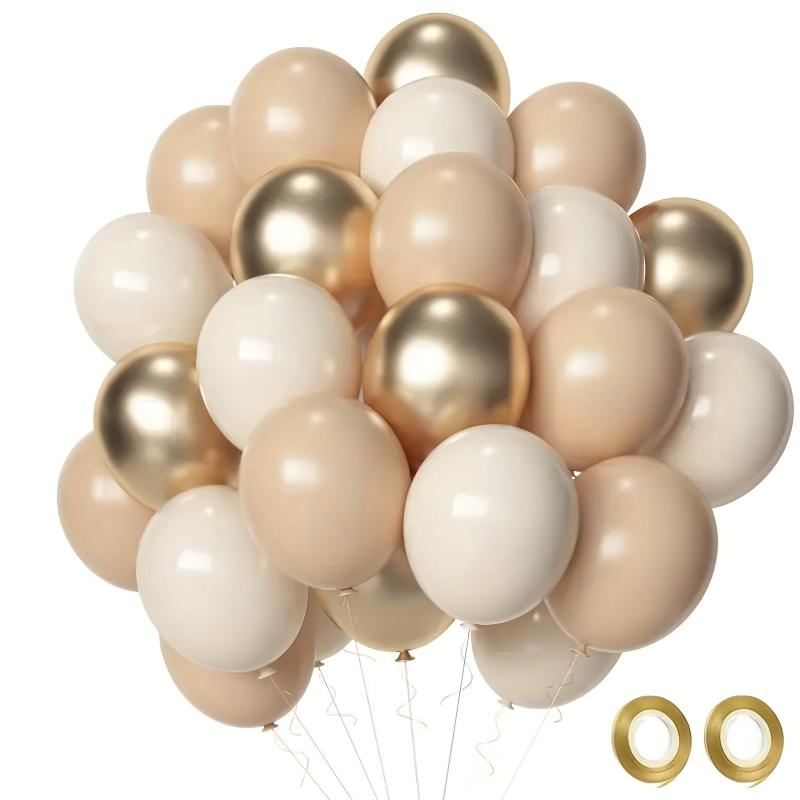 50pcs Retro Apricot Golden Balloon Set for Birthday Wedding Year Scene
