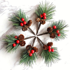 10pcs Mini Pine Needles Christmas Tree Decoration