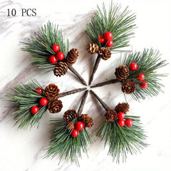 10pcs Mini Pine Needles Christmas Tree Decoration
