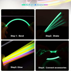 Halloween Glow Sticks Bulk Ultra Bright Multicolor Necklaces