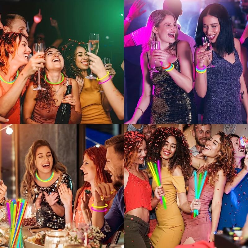 Halloween Glow Sticks Bulk Ultra Bright Multicolor Necklaces