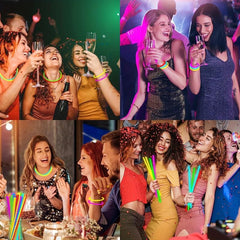 Halloween Glow Sticks Bulk Ultra Bright Multicolor Necklaces