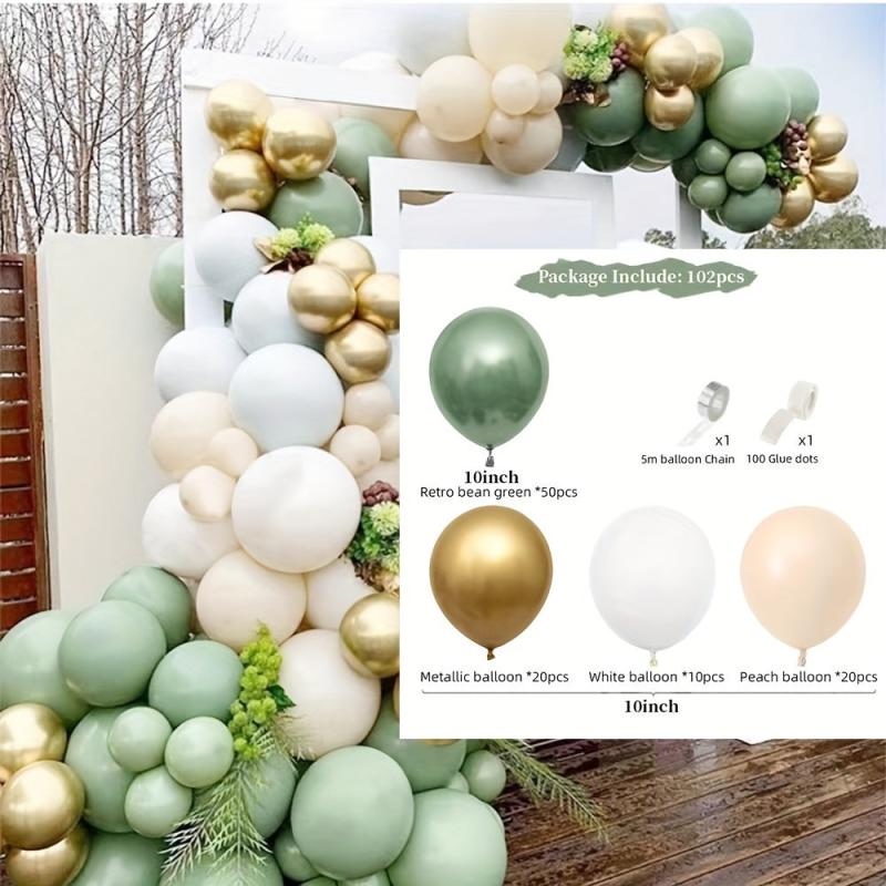 Retro Olive Green Balloon Set for Birthday Party