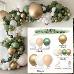 Retro Olive Green Balloon Set for Birthday Party
