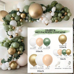 Retro Olive Green Balloon Set for Birthday Party