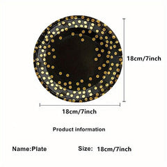 Golden Dot Paper Plate Set - Party Supplies for Celebrations