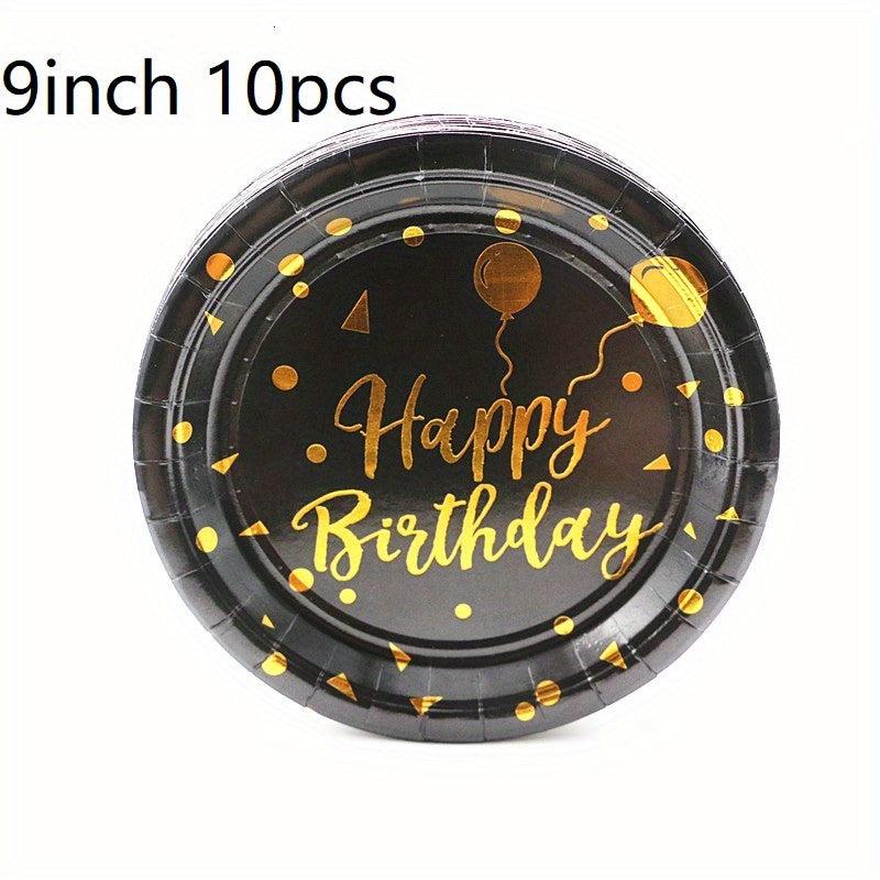 10pcs 22 Birthday Party Decorations Birthday Plates Table Cloth Party Supplies