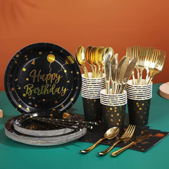 10pcs 22 Birthday Party Decorations Birthday Plates Table Cloth Party Supplies