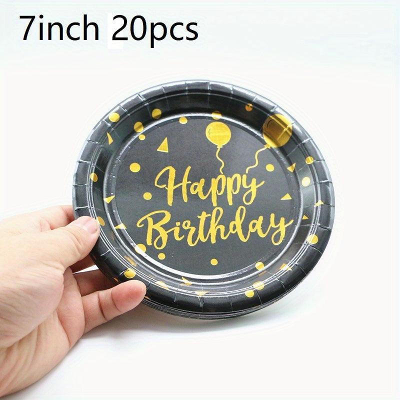 10pcs 22 Birthday Party Decorations Birthday Plates Table Cloth Party Supplies