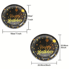 10pcs 22 Birthday Party Decorations Birthday Plates Table Cloth Party Supplies