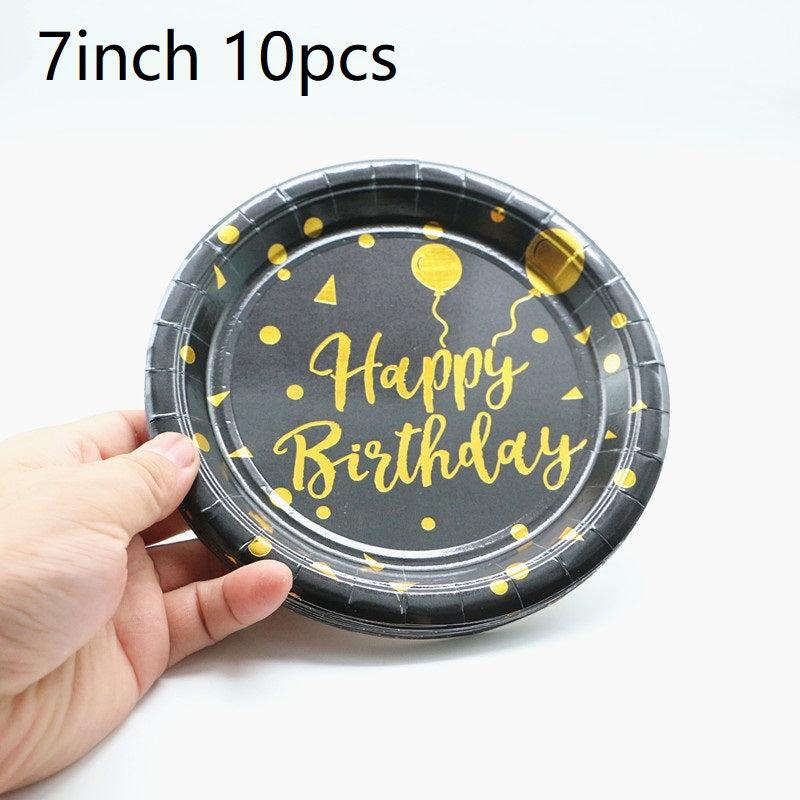 10pcs 22 Birthday Party Decorations Birthday Plates Table Cloth Party Supplies