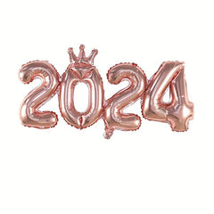 1pc Crown Number Balloon Year's Party Decoration Aluminum Film Balloon