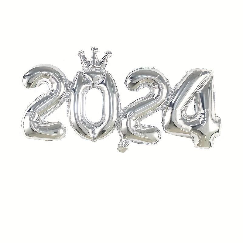 1pc Crown Number Balloon Year's Party Decoration Aluminum Film Balloon