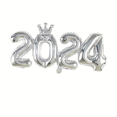 1pc Crown Number Balloon Year's Party Decoration Aluminum Film Balloon