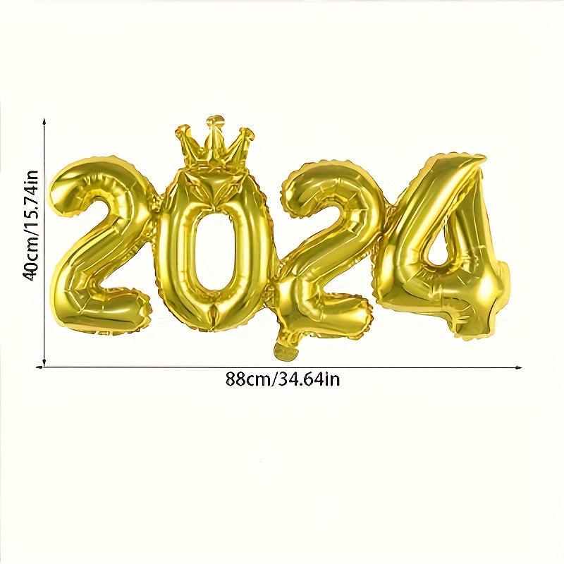 1pc Crown Number Balloon Year's Party Decoration Aluminum Film Balloon