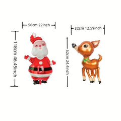 2pcs Santa Reindeer Foil Balloons Christmas Party Decor Inflatable Toys