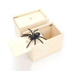 Scary Wooden Box Spider Prank Halloween Toy