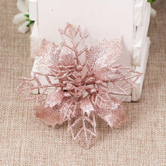 10pcs 9 Glitter Christmas Tree Flowers Ornaments Wedding Decor