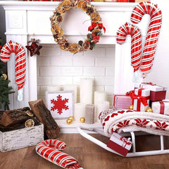 10pcs Christmas Cane Party Balloons Decoration