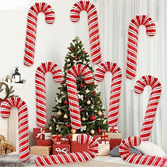 10pcs Christmas Cane Party Balloons Decoration