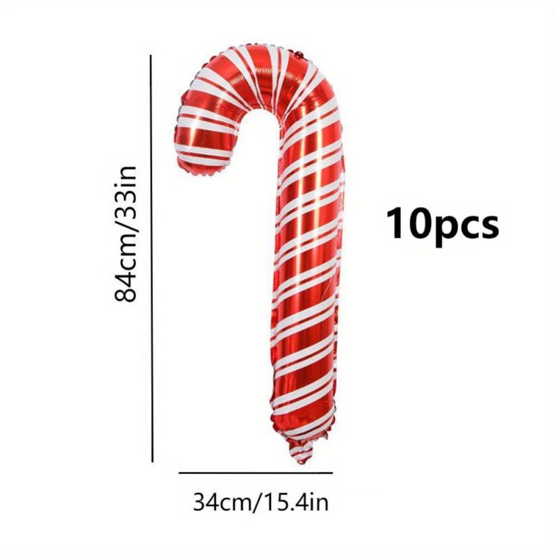 10pcs Christmas Cane Party Balloons Decoration