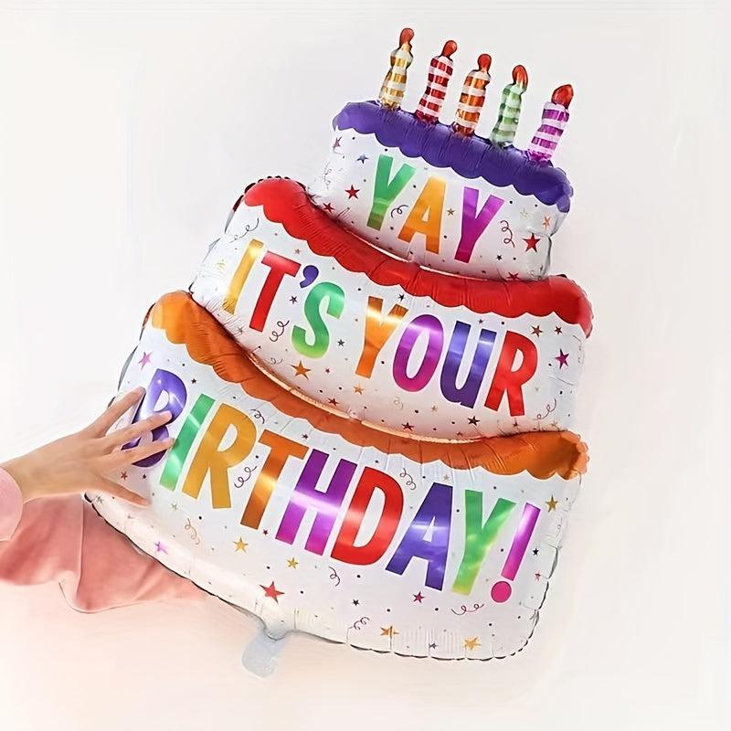 Birthday Cake Aluminum Film Balloon Baby Party Decoration