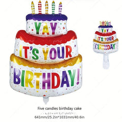 Birthday Cake Aluminum Film Balloon Baby Party Decoration