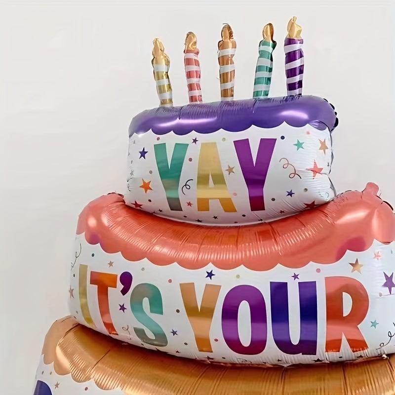 Birthday Cake Aluminum Film Balloon Baby Party Decoration
