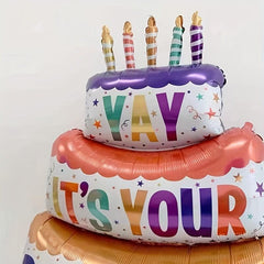Birthday Cake Aluminum Film Balloon Baby Party Decoration