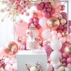 98pcs Rose Red Balloon Arch Bridge Wedding Birthday Party Decorations