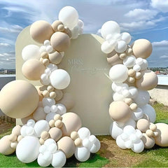 Cream & Beige Balloon Wreath Kit for Wedding & Party Decor