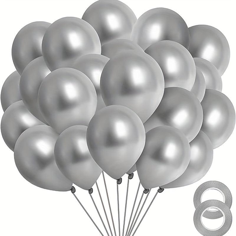 30 48 Cm Latex Balloons 50 Pack with Ribbon for Party Decorations
