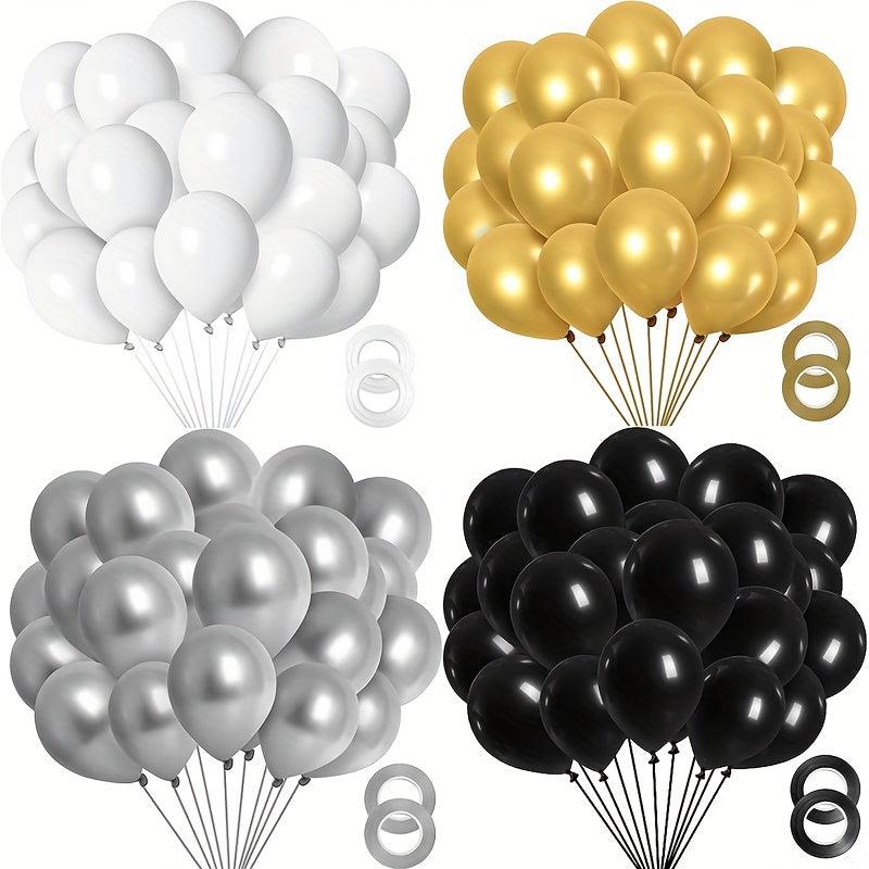 30 48 Cm Latex Balloons 50 Pack with Ribbon for Party Decorations