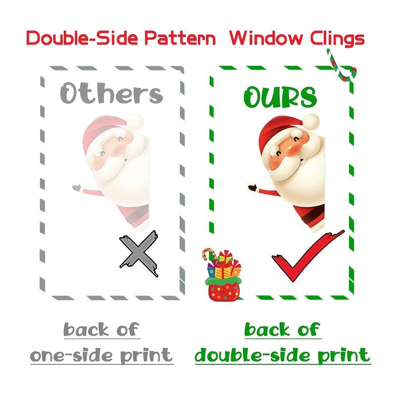80pcs Christmas Window Clings Deer Snowman Small Window Decals