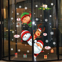 80pcs Christmas Window Clings Deer Snowman Small Window Decals