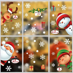 80pcs Christmas Window Clings Deer Snowman Small Window Decals