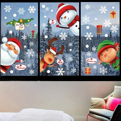 80pcs Christmas Window Clings Deer Snowman Small Window Decals
