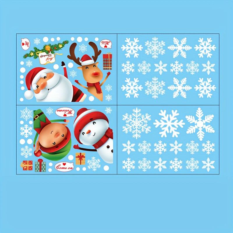 80pcs Christmas Window Clings Deer Snowman Small Window Decals