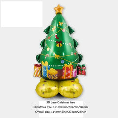 Inflatable Christmas Aluminum Foil Balloon Santa Claus Snowman Elk Tree