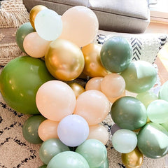 152pcs Retro Latex Balloon Set Olive Green Avocado Green Balloon Garland