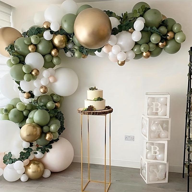 152pcs Retro Latex Balloon Set Olive Green Avocado Green Balloon Garland