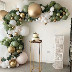 152pcs Retro Latex Balloon Set Olive Green Avocado Green Balloon Garland
