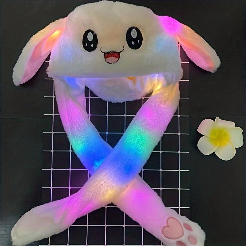Luminous Rabbit Plush Hat with Movable Ears