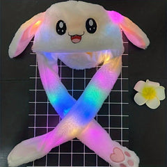 Luminous Rabbit Plush Hat with Movable Ears