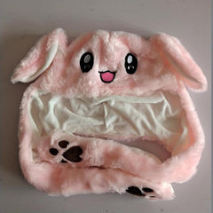 Luminous Rabbit Plush Hat with Movable Ears