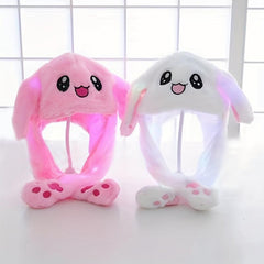Luminous Rabbit Plush Hat with Movable Ears