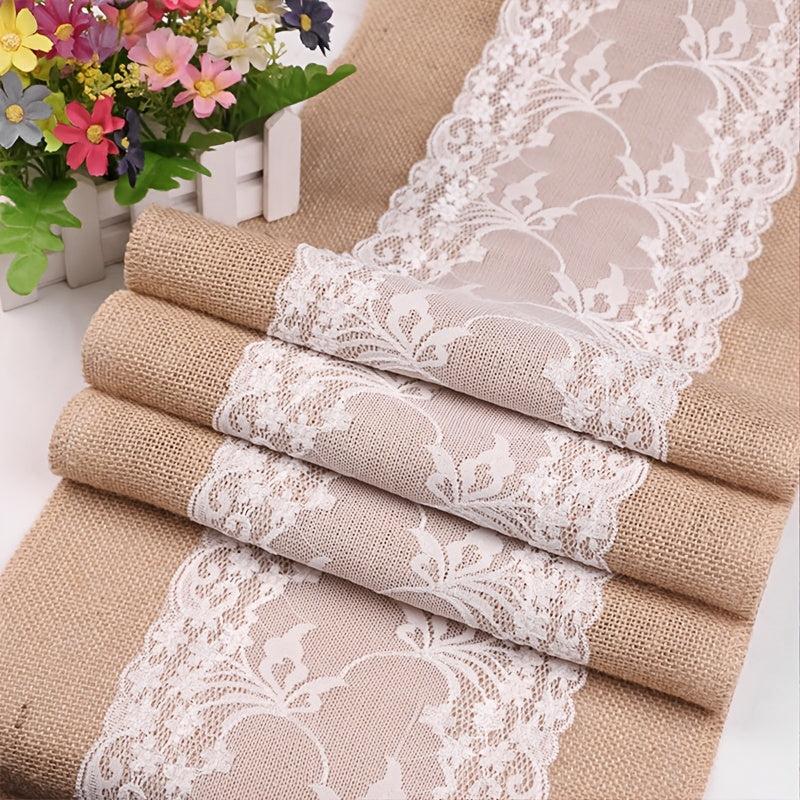Lace Linen Table Runner for Wedding Holiday Party Decoration