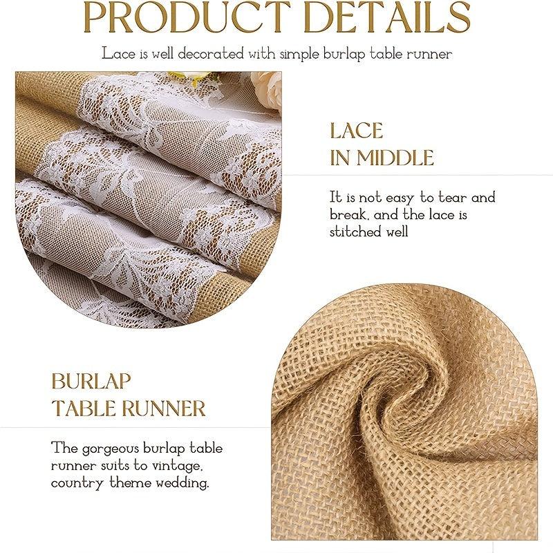Lace Linen Table Runner for Wedding Holiday Party Decoration